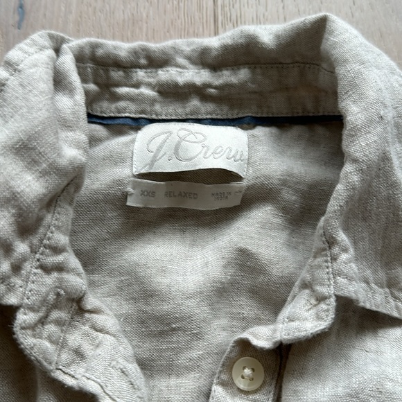 J crew women’s Baird mcnutt Irish linen 100% linen button down beige shirt - Picture 3 of 6